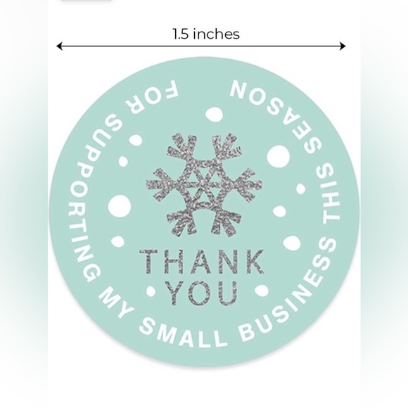 100 Snowflake Thank You for Supporting My Small Business This Season Stickers - Picture 3 of 5
